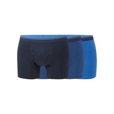 The Collection Big and tall pack of three blue lined and plain trunks